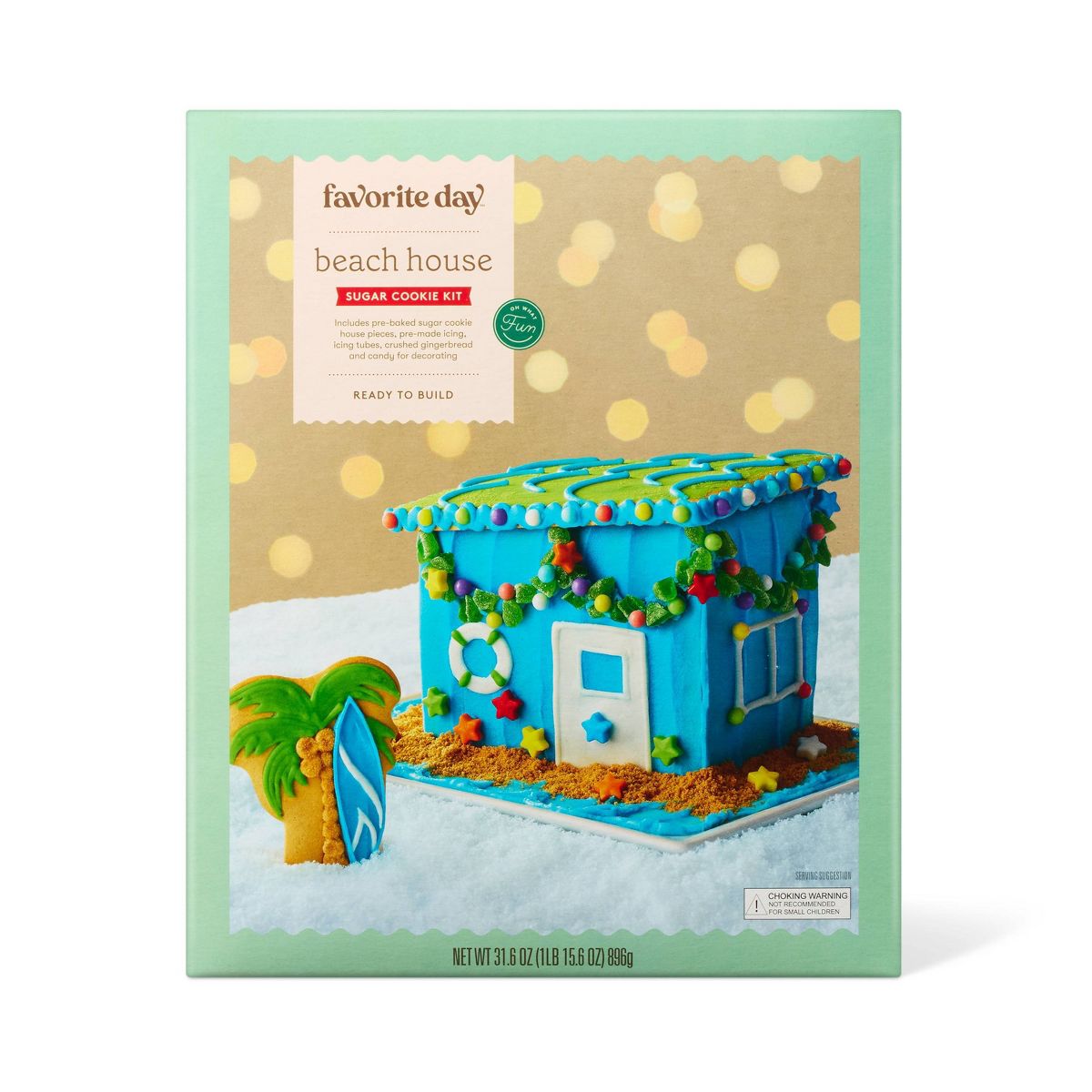 Christmas Beach House Sugar Cookie Gingerbread House Kit- Favorite Day