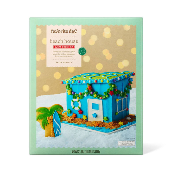 Christmas Beach House Sugar Cookie Gingerbread House Kit- Favorite Day