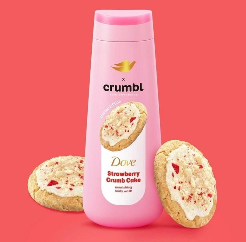 Dove x Crumbl Moisturizing Liquid Body Wash Strawberry Crumb Cake