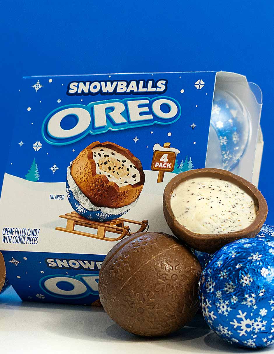 Oreo Snowballs rellenos de crema con trozos de galleta 4 unidades