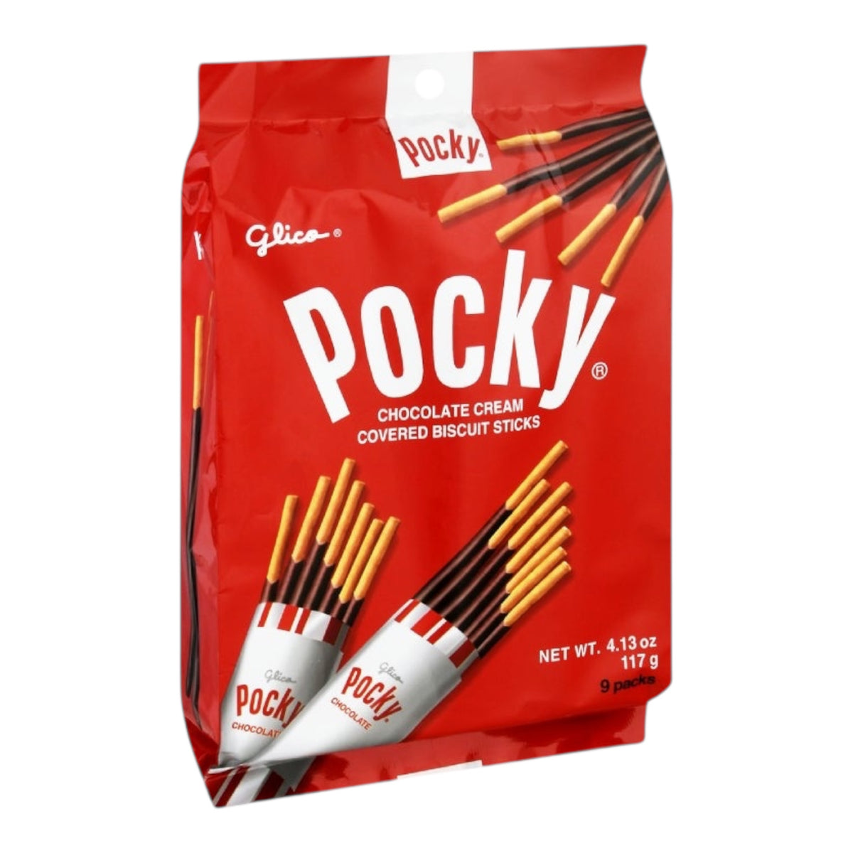 Pocky Chocolate Cream Covered Biscuit Sticks - 9 Pack