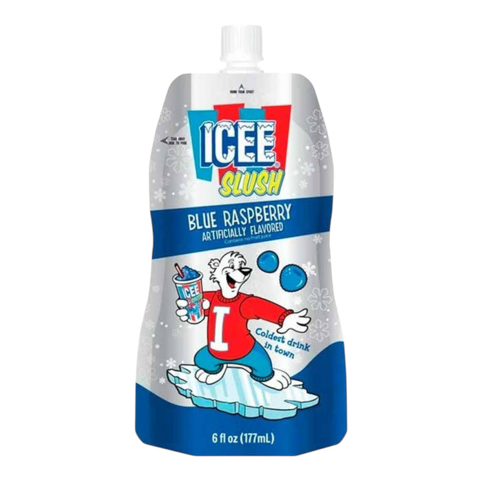 Icee Slush Blue Raspberry Flavored Drink Pouch 177ml