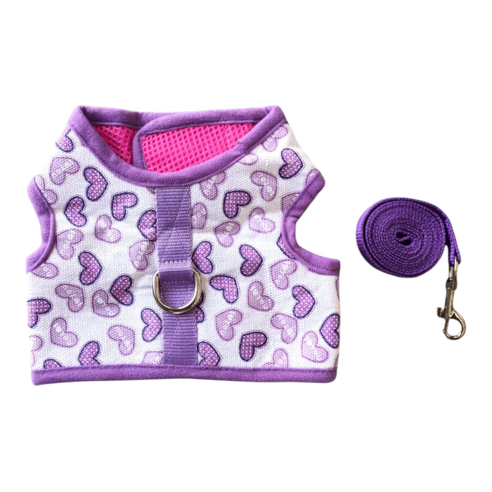 Pechera Morada Con Correa Para Mascota