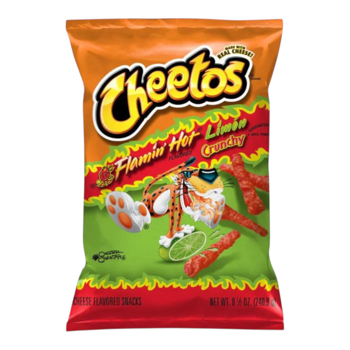 Cheetos Crunchy Flamin' Hot Limón Flavored Snack 240.9g